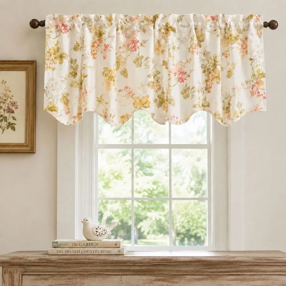 Waverly Home Classic Napoli Grape Floral Window Valance Set 2 Shabby Chic 50X17